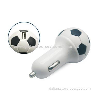 2014 Newest Football Style Car Charger with 5V/2.1A, 100-240V AC Input Voltage Range